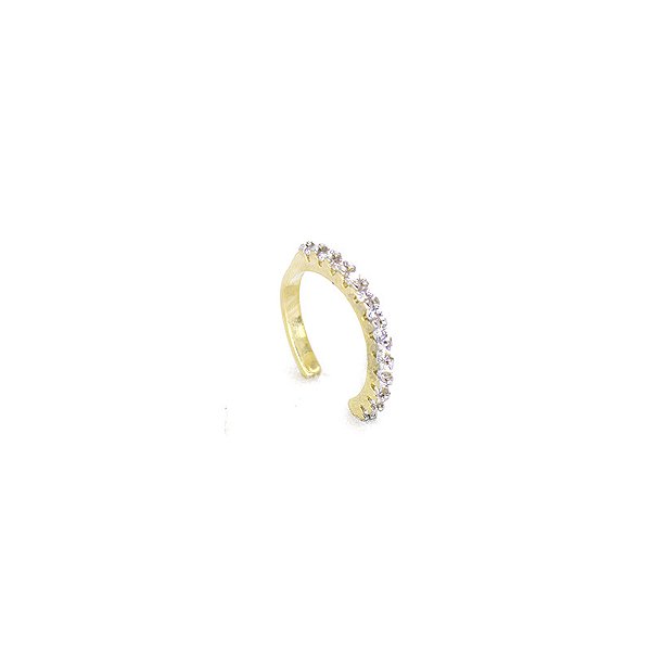Piercing Fake 1 Fileira Cravejado Banhado a Ouro 18k PIER013