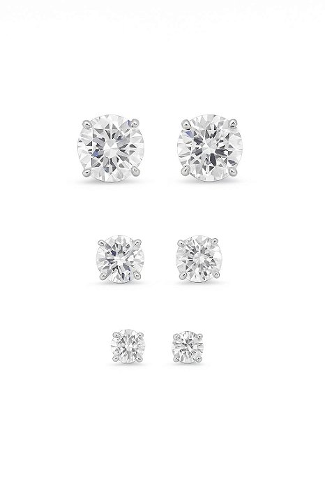 Kit Brincos 6, 8 e 10mm Prata 925 BRIP002-BRIP001-BRIP003