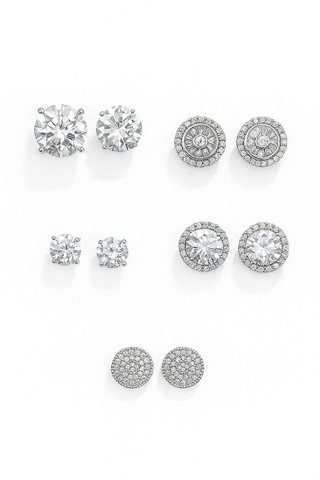 Kit Completo 4 Com 5 Peças Banhado A Ouro Branco BRIP001-BRIP002-BRI192-BRI158-BRI013