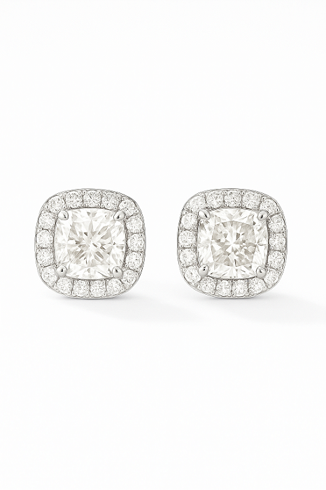 Brinco Fílip Imperial Quadrado (9mm) Banhado A Ouro Branco BRI205