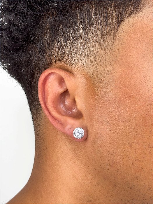 Kit Brincos Imperial, Torre e Pedra Retangular 18k Banhado A Ouro Branco BRI192-BRI030-BRI167