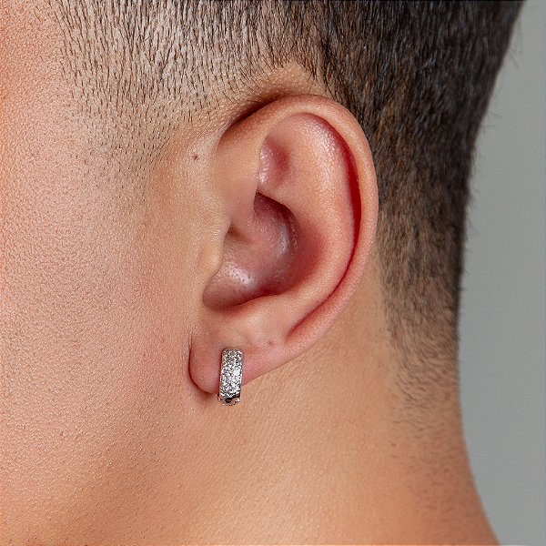 Kit Brincos 8 Pedras, Raio e 12 Pedras Banhado A Ouro Branco BRI006-BRI002-BRI001