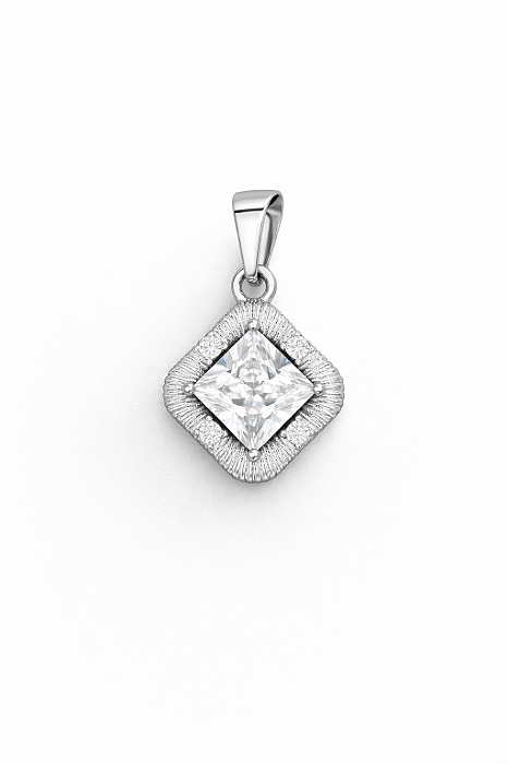 Pingente Quadrado 5 pedras (11x11mm) Banhado A Ouro PIN154