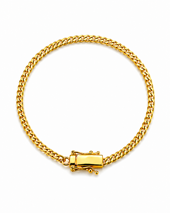 Pulseira Grumet 4mm Fecho Graveta Banhada A Ouro 18k PUL063
