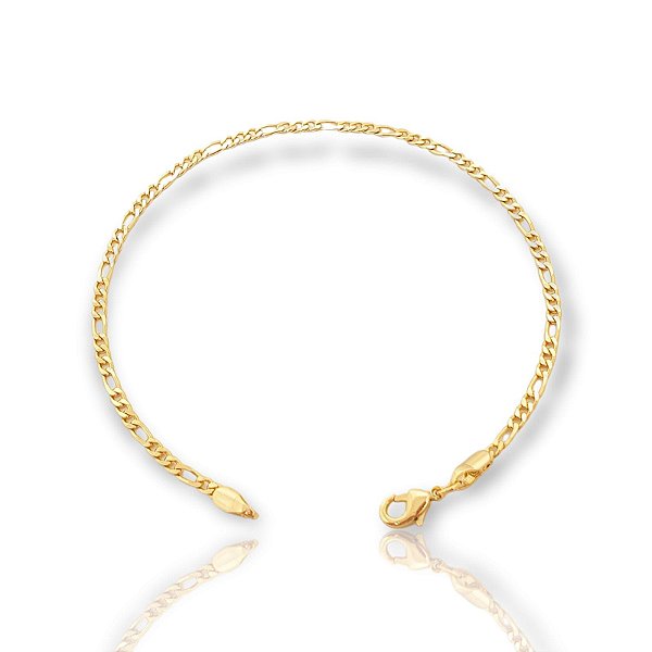 Pulseira 3 Por 1 2,5mm Fecho Tradicional Banhada A Ouro 18K PUL003