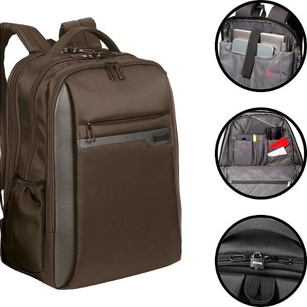 Mochila Slim Laptop Prime - Marrom