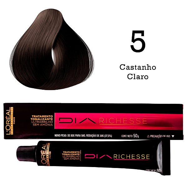 Tonalizante L'Oréal Richesse 5.0 Castanho Claro Profundo 50g