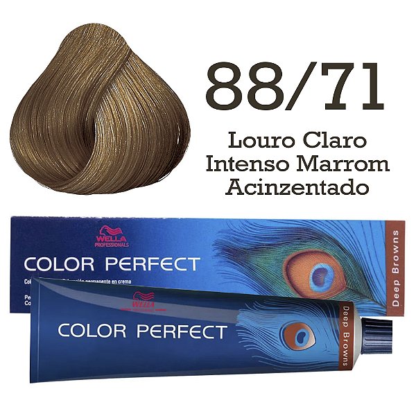 Coloração Color Perfect 88/71 Louro Claro Intenso Marrom Acinzentado | Wella