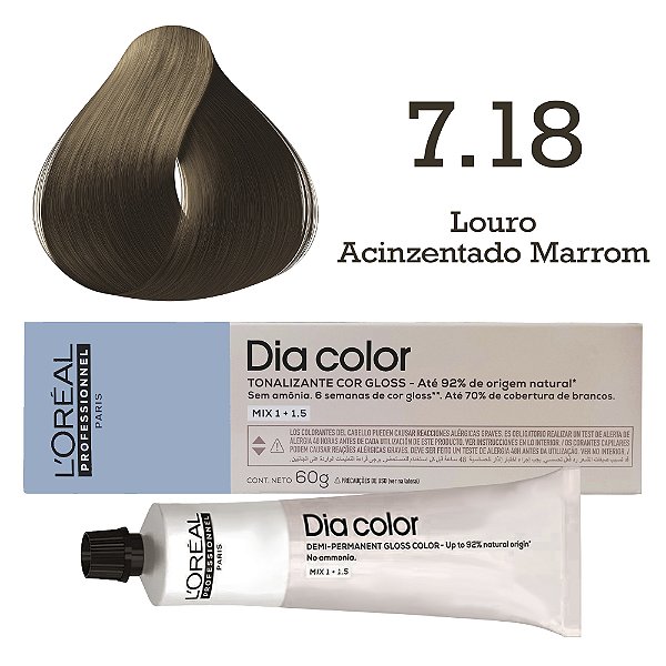 Tonalizante Dia Color 7.18 Louro Acinzentado Marrom | L'Oréal Professionnel