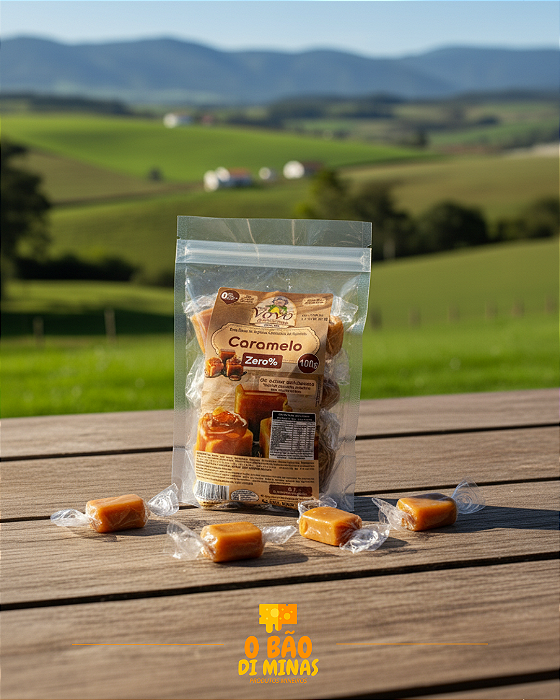 Bala de Caramelo Zero Açúcar 100g