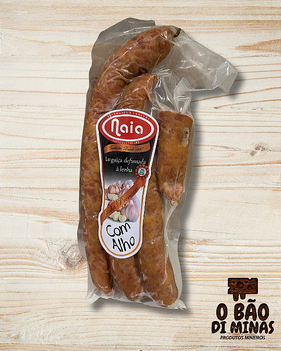 Linguiça Defumada a lenha - Com Alho- 500g