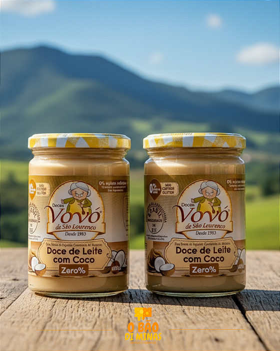 Doce de Leite com Coco Zero Açúcar - 2 Potes de 400g