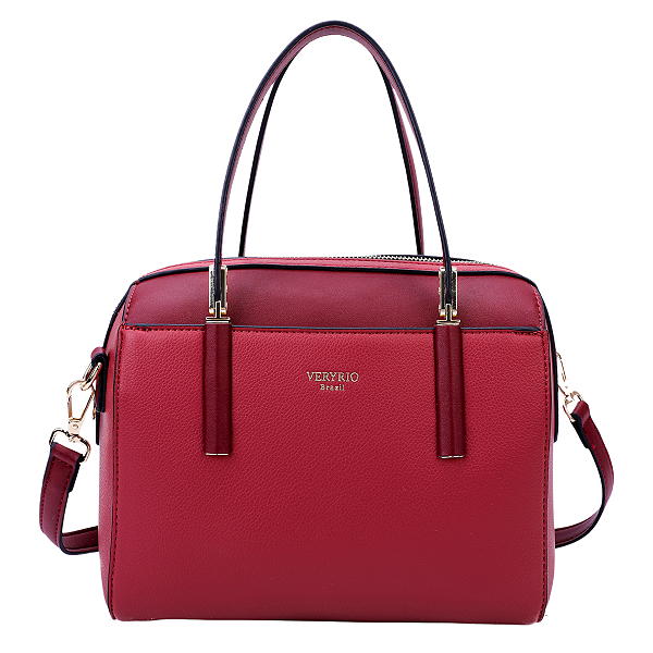 Bolsa Veryrio Tipo Baú de Luxo Transversal e de Mão – Ávila Marsala
