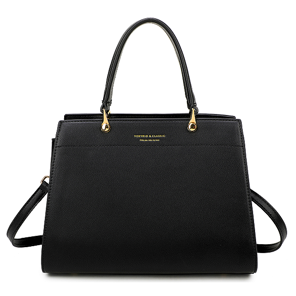 Bolsa Veryrio Média de Couro PU de Alta Qualidade - Niágara Preta