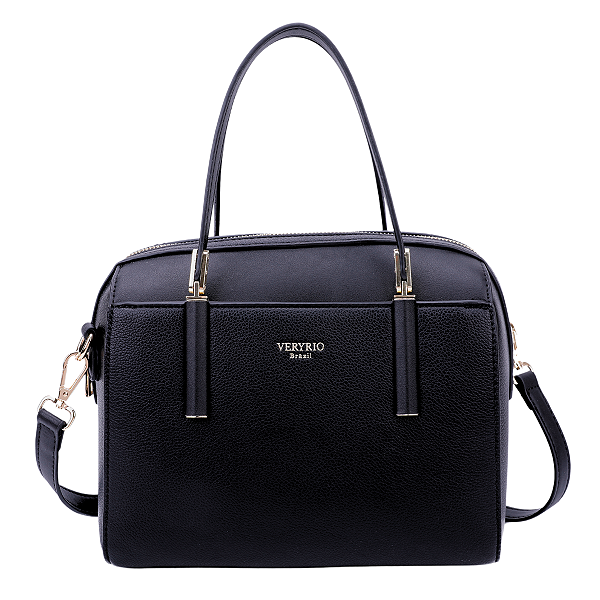 Bolsa Veryrio Tipo Baú de Luxo Transversal e de Mão – Ávila preta