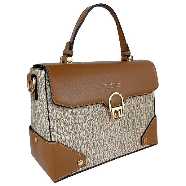 Bolsa Estruturada Monograma Veryrio Grife VR3627 - Clamart Caqui