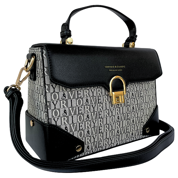 Bolsa Estruturada Monograma Veryrio Grife VR3627 - Clamart Preta