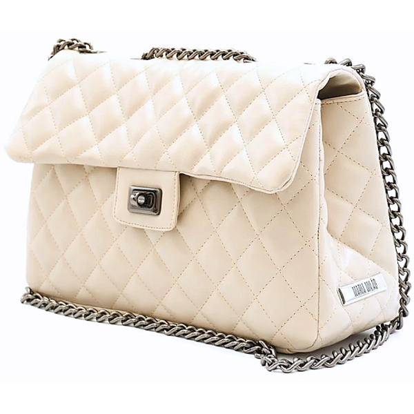 Bolsa Feminina Média Matelassê Transversal - França Off White