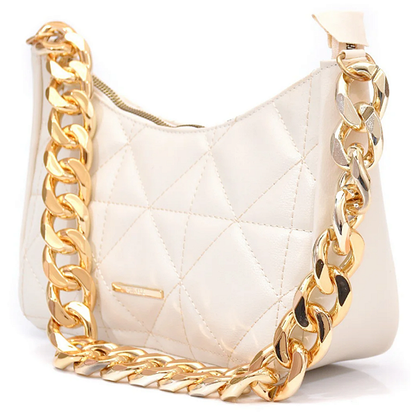 Bolsa Meia Lua Alça Corrente Grossa de Ombro - Turquia Off White