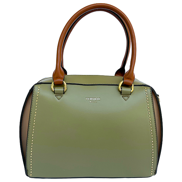 Bolsa Baú da Moda com Tachas Douradas VR2662 Veryrio - Windsor Verde