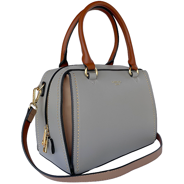 Bolsa Baú da Moda com Tachas Douradas VR2662 Veryrio - Windsor Cinza