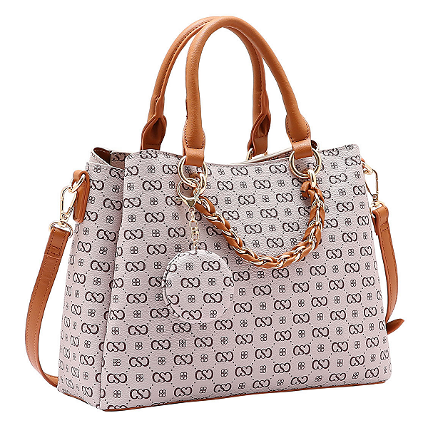 Bolsa Chenson Original Elegance Luxo com Chaveiro Espelho 3485083 – Aspen 2 Bege
