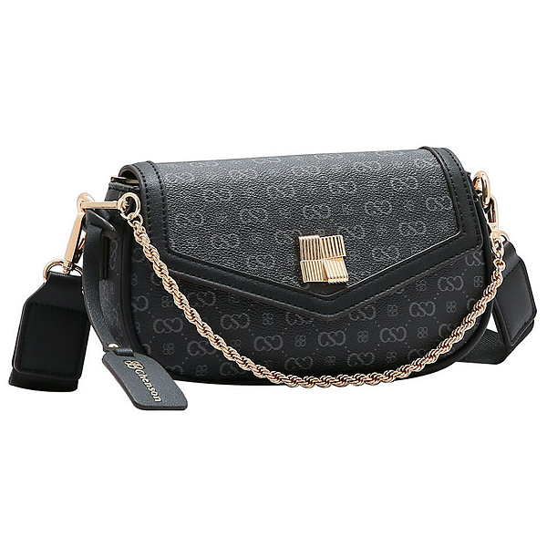Bolsa de Festa Pequena Monograma com Dourado Chenson - Denver Preta
