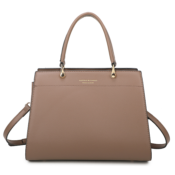 Bolsa Veryrio Média de Couro PU de Alta Qualidade - Niágara Cáqui