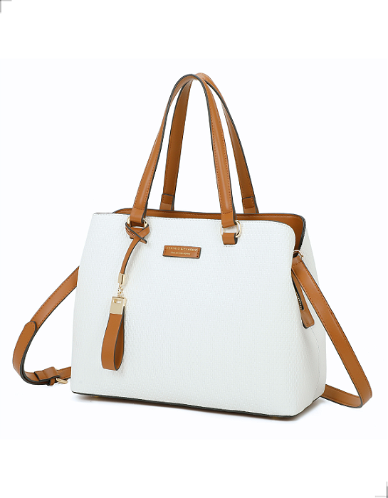 Bolsa Grande Transversal com Divisórias Veryrio VR3472 - Glenoble Branca