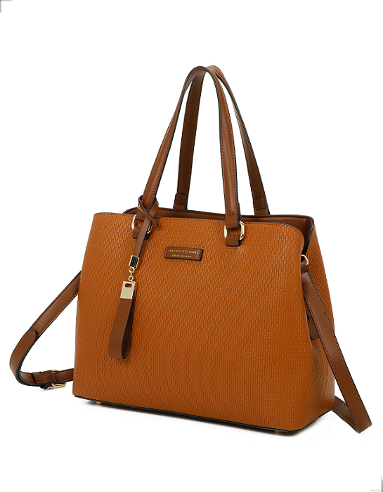 Bolsa Grande Transversal com Divisórias Veryrio VR3472 - Glenoble Marrom