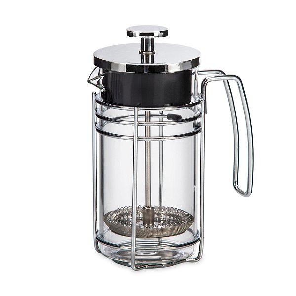 Cafeteira Francesa em Vidro e Aço Inox 350ml - Prateada