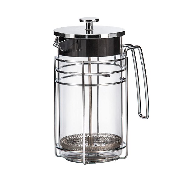 Cafeteira Francesa em Vidro e Aço Inox 1000ml - Prateada
