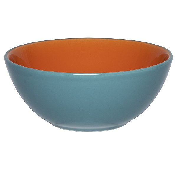 Conjunto c/ 06 - Tigelas Pequenas - Bowl - 600ml - 16cm - Laranja/Azul Esverdeado