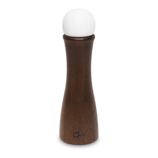 Moedor de Pimenta em Madeira e Mármore Branco - 20,4CM