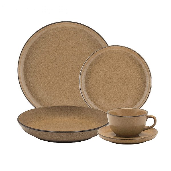 Aparelho de Jantar/Chá 30 Peças - Flat Ocre
