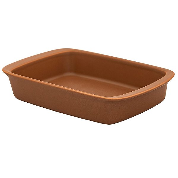 Assadeira Refratária Tango Grande 40x24x7 Cm Marrom