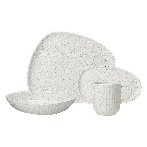 Aparelho de Jantar e Lanche 16 peças Luna Vanilla - Caneca 260 ml
