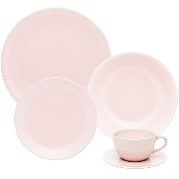 Aparelho de Jantar/Chá 30 Peças - Unni Milenial - Rosa