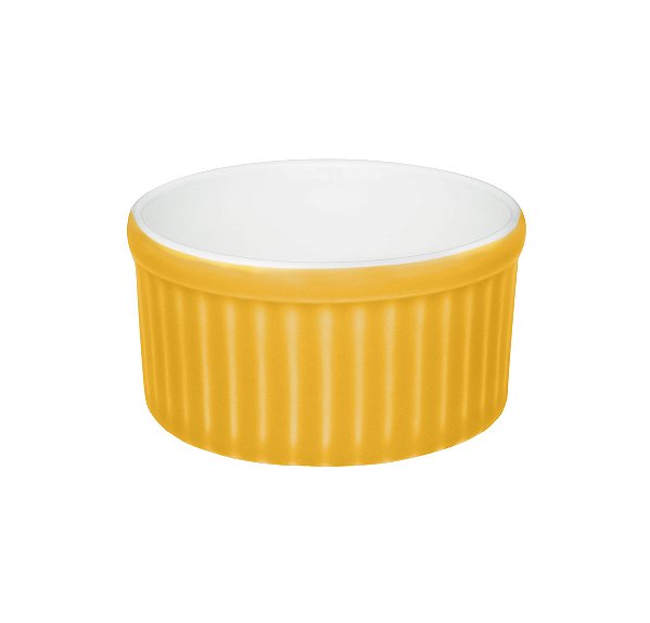 Tigela Ramequin - 10X5cm - 180ml  Amarelo/Branco