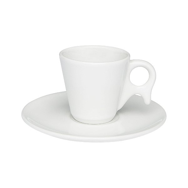 Xícaras Cafezinho Genova 75ml C/Pires - Porcelana Branca