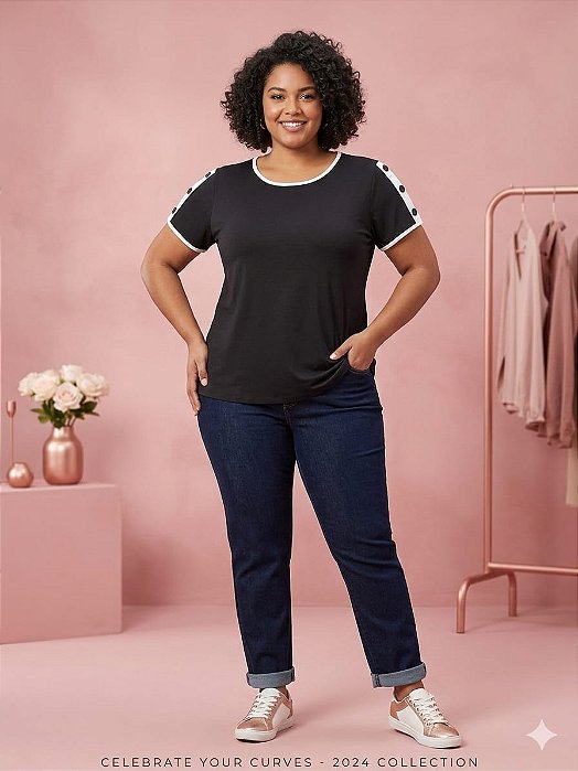 Blusa Manga Curta Visco 8508