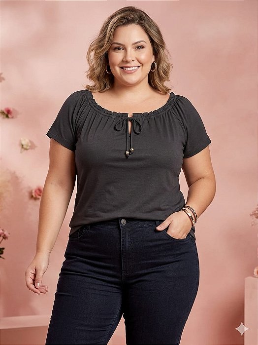 Ciganinha Manga Curta Suede 23060