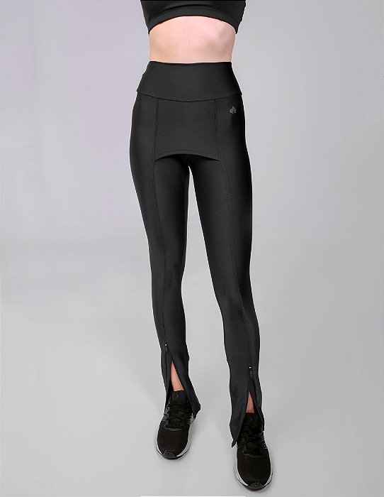 legging preta com ziper