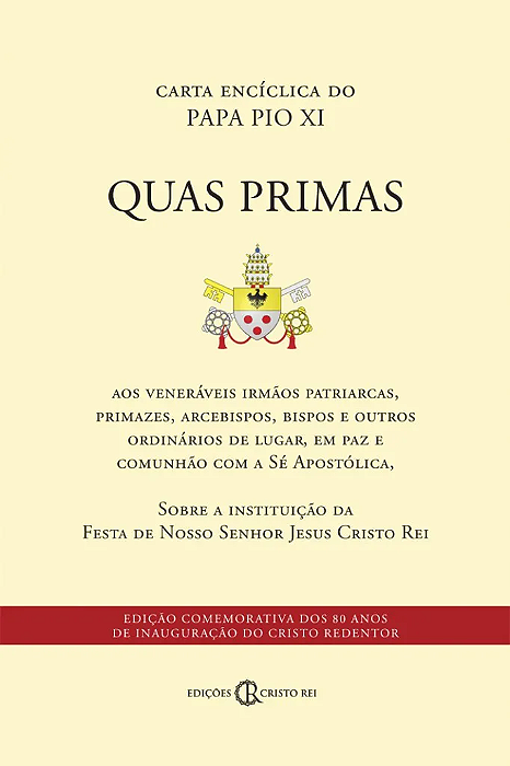 CARTA ENCÍCLICA QUAS PRIMAS, de Pio XI