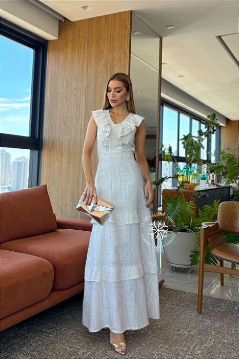 VESTIDO CLEO - LISTRA LARANJA