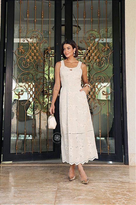 VESTIDO LIZ BEGE