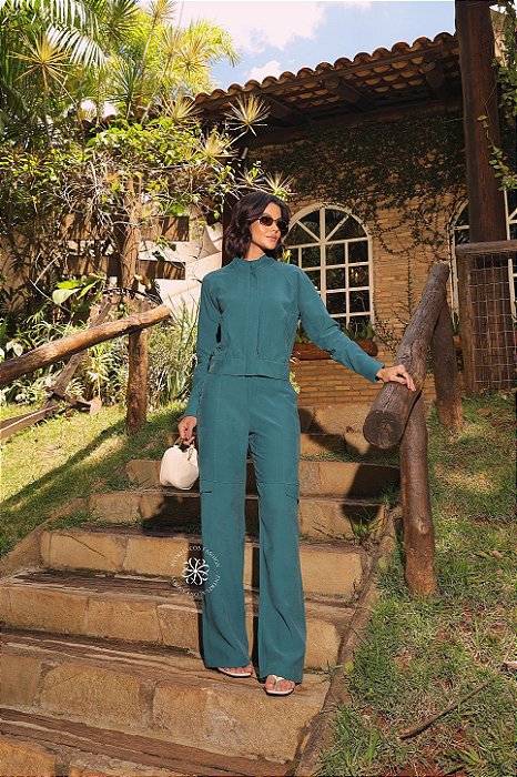 CALÇA FABÍOLA- VERDE PETRÓLEO