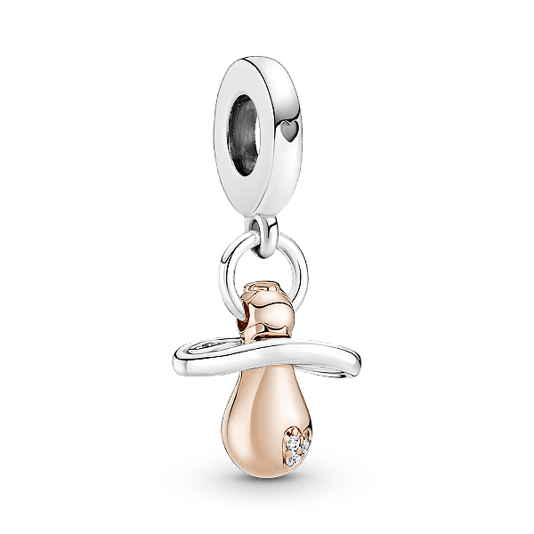 Charm Pendente Chupeta em Dois Tons