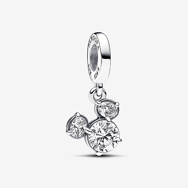 Charm Prata Pendente Disney Mickey Mouse Brilhante