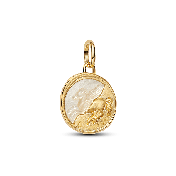 Charm Medalhão Pegasus Dourado